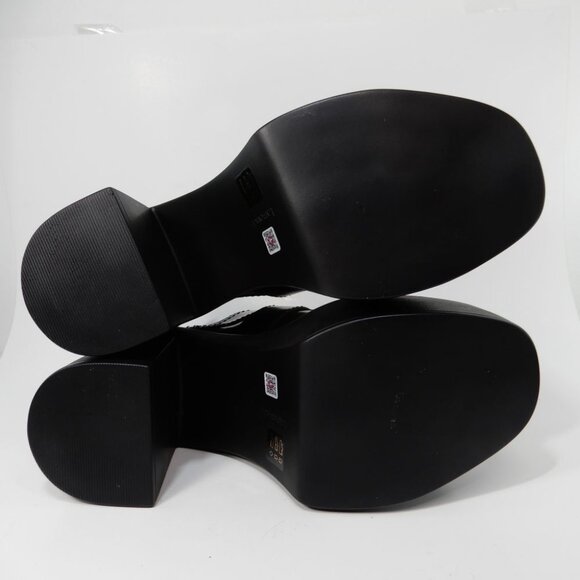 LARROUDE Stewart Platform Oxford Heels Size 8 Black Leather Chunky NEW $375 - Picture 15 of 16